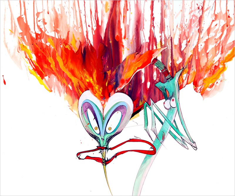 Gerald Scarfe-Wife With Flaming Hair